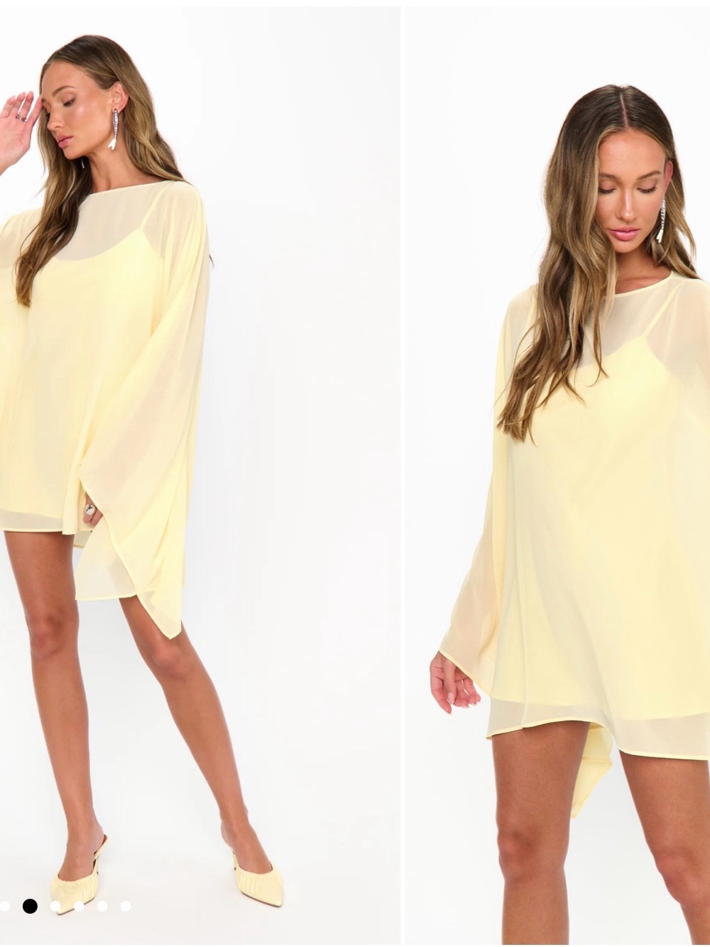 Show Me Your MuMu Pale Yellow Dress. Two separate pieces!